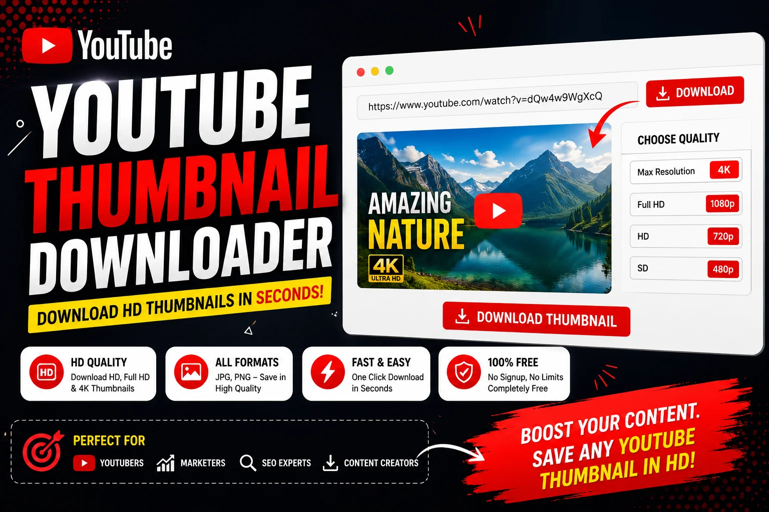 YouTube Thumbnail Downloader HD Thumbnail Download Tool