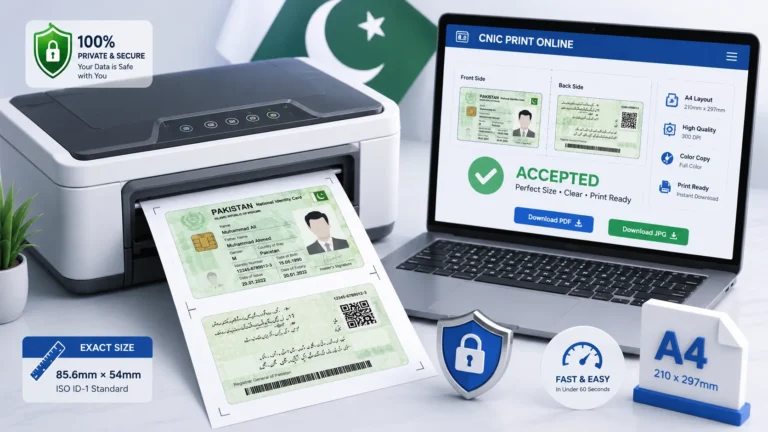 CNIC Copy Print Online: How to Print CNIC Correctly