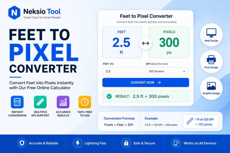 Feet to Pixel Converter: Convert Feet into Pixels Online Instantly (Free Calculator)