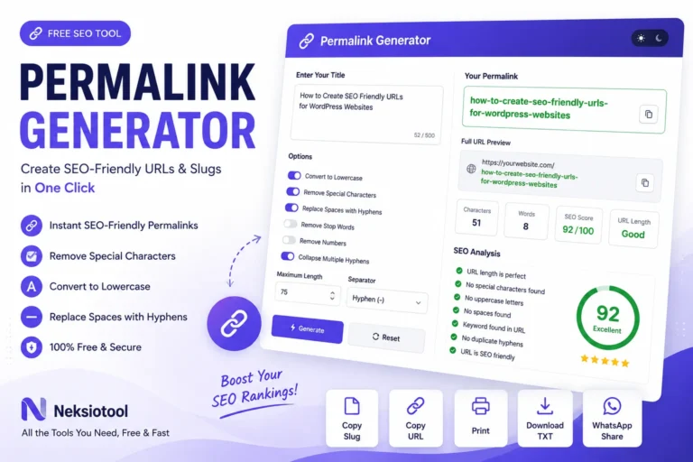 Permalink Generator – Create SEO-Friendly URLs & Slugs Online Free